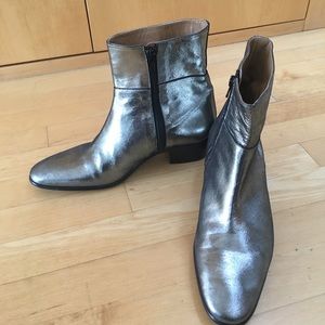 Silver ankle boots